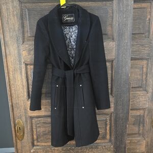 Guess Women's Elegant Black Trench Coat